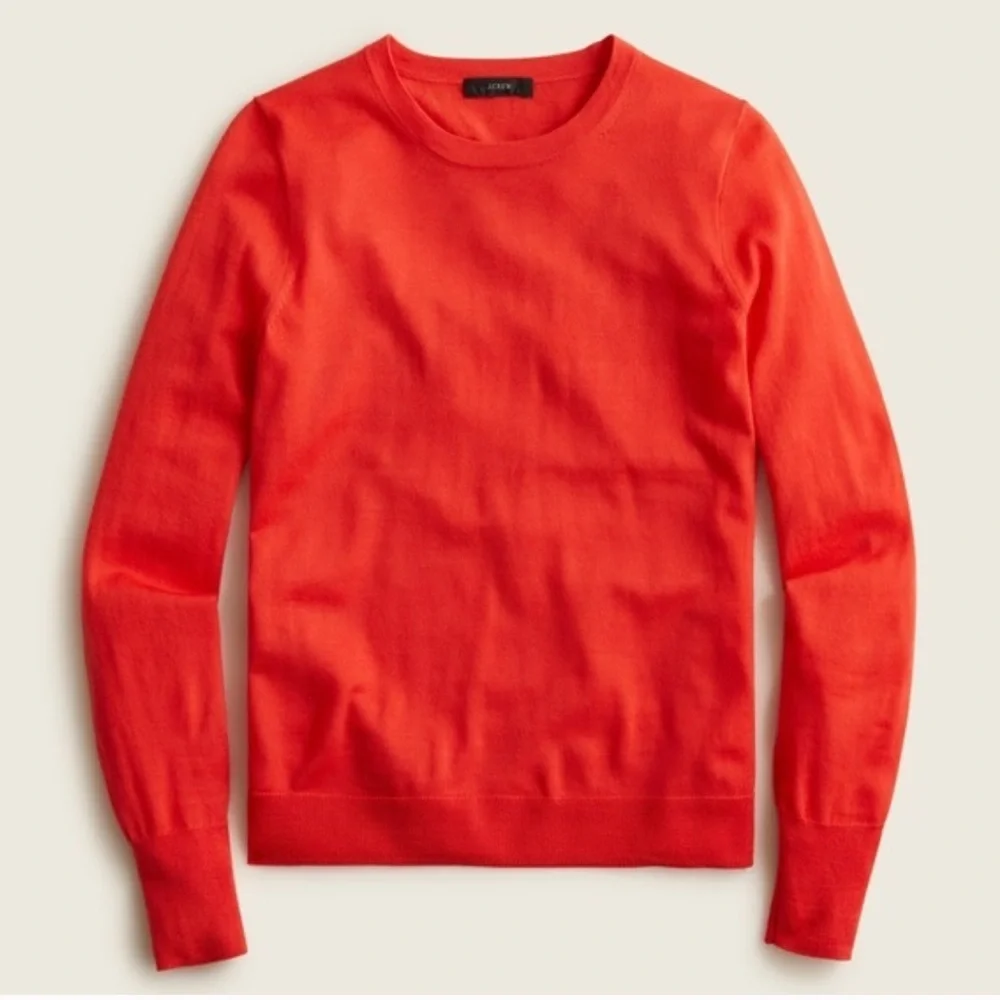 J.Crew Red Margot Crewneck Sweater 100% merino wool M